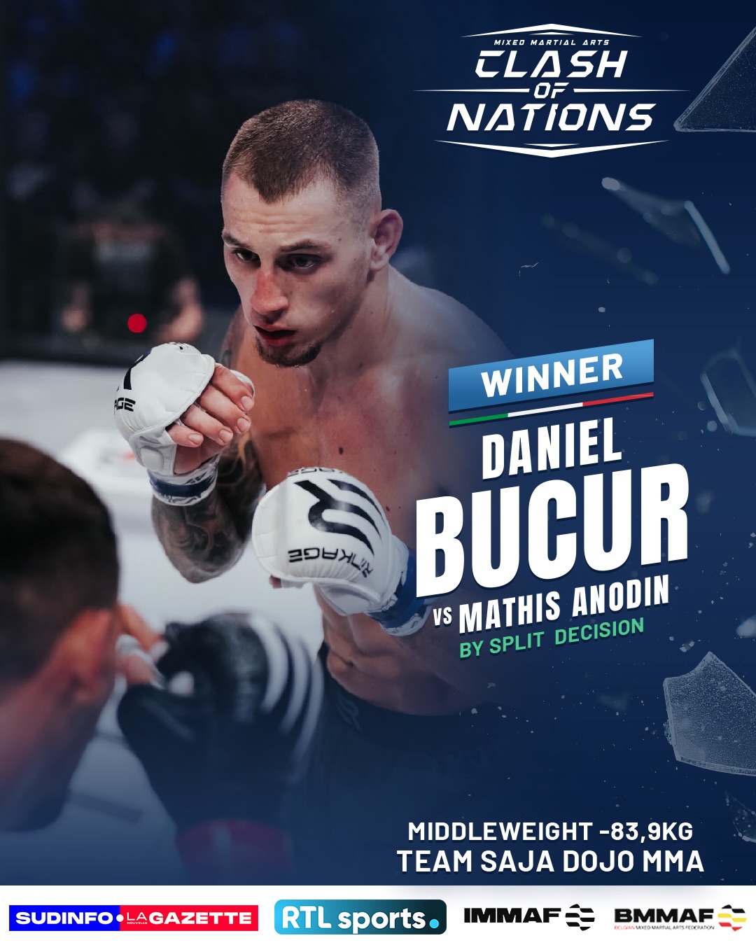 Official poster: Daniel Bucur defeats Mathis Anodin by Split decision