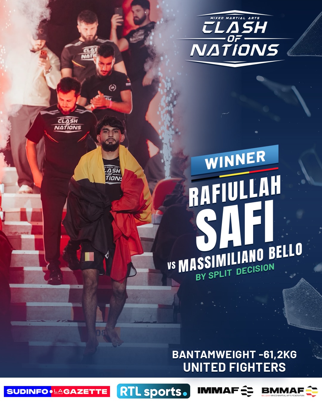 Official poster: Rafiullah Safi defeats Massimiliano Bello by Split decision