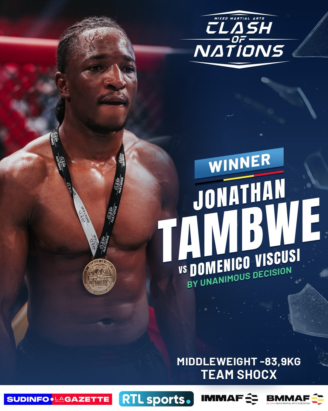 Official poster: Jonathan Tambwe defeats Domenico Viscusi by Unanimous decision